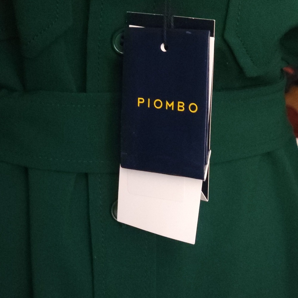 MP Massimo Piombo Midi Shirtdress Forest Green Button Front Belt XL NWT $110 - Picture 10 of 11
